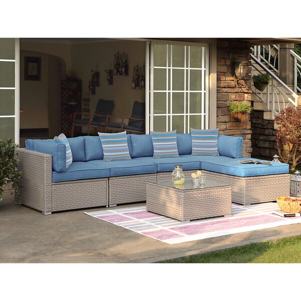 Rosecliff Heights COSIEST 6-Piece Outdoor Furniture Set Warm Grey